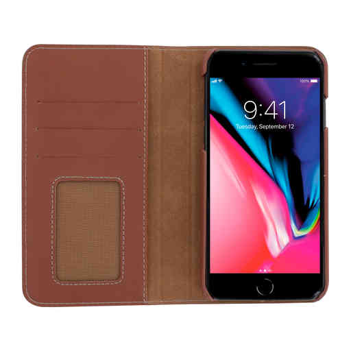 Serenity 2 in 1 Leather Wallet Case Apple iPhone 7/8/SE (2020/2022) Cognac Brown