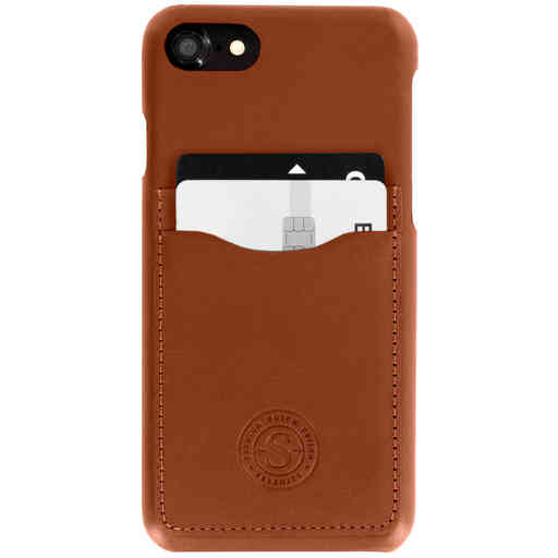Serenity Dual Pocket Leather Back Cover Apple iPhone 7/8/SE (2020/2022) Cognac Brown