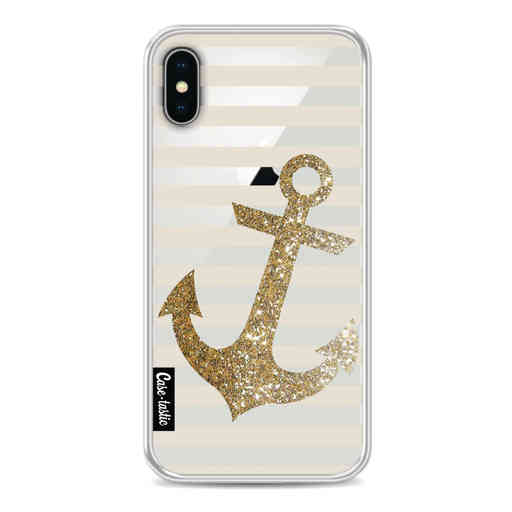 Casetastic Softcover Apple iPhone X / XS - Glitter Anchor Gold