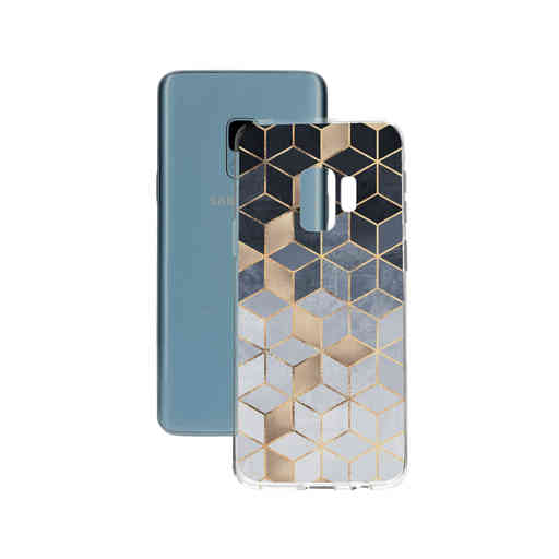 Casetastic Softcover Samsung Galaxy S9 - Soft Blue Gradient Cubes