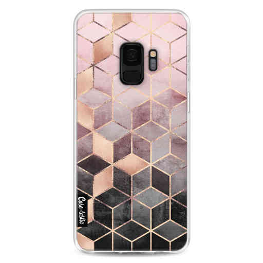 Casetastic Softcover Samsung Galaxy S9 - Soft Pink Gradient Cubes