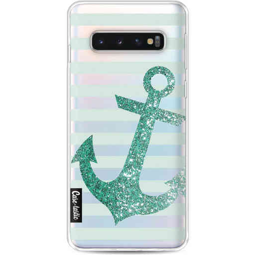 Casetastic Softcover Samsung Galaxy S10 - Glitter Anchor Mint