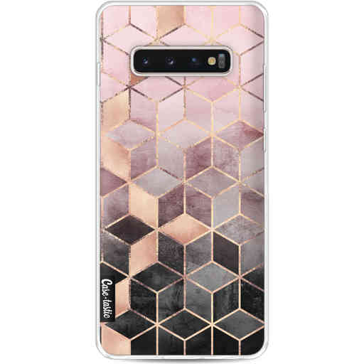 Casetastic Softcover Samsung Galaxy S10 Plus - Soft Pink Gradient Cubes
